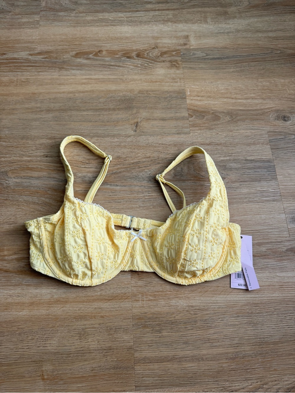 Target Yellow Eyelet Bikini Top